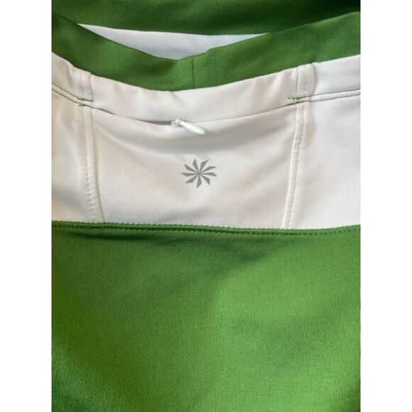 Athleta Green White Tennis Workout Skirt Shorts Pocket Womens Size L - Picture 7 of 8